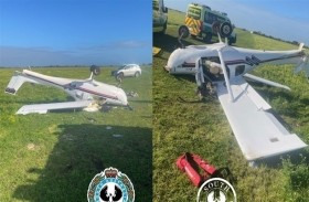 مشهد مروع لطائرة ترتطم بحصان