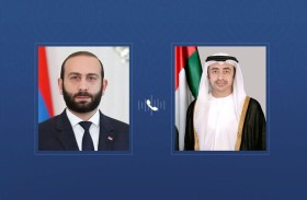 عبدالله بن زايد ووزير خارجية أرمينيا يبحثان هاتفيا التطورات الإقليمية