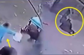 حدّاد يحرق زوجته في الشارع