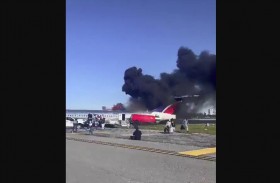 حادثة مروعة لطائرة على أرض ميامي 