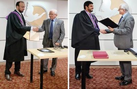 الأكاديمية الأوروبية للدراسات تمنح علي الأنصاري وسالم الكعبي الدكتوراة الفخرية