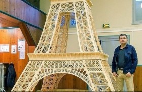 يفشل دخول غينيس ببرج إيفل صنعه من أعواد الثقاب