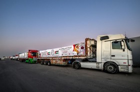 ضمن «الفارس الشهم 3».. الإمارات تسير أكثر من 250 قافلة تحمل 1.6 مليون طرد مساعدات لغزة