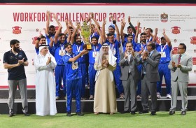نهيان بن مبارك وعبد الرحمن العور يكرمان الفائزين بـ «تحدي القوى العاملة للكريكت»