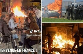 مشهد رومانسي وسط الاحتجاجات