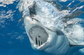 سمكة قرش تمزق رأس غواص