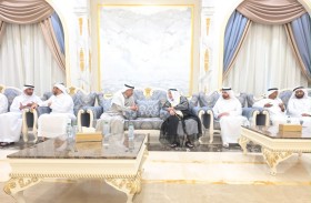 حاكم الشارقة والشيوخ يقدمون واجب العزاء في وفاة الشيخة ردن بنت خالد القاسمي