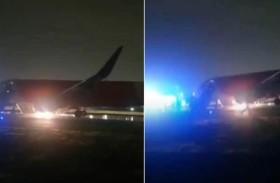 اشتعال محرك طائرة هندية أثناء الإقلاع