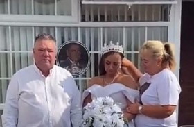 ترتدي ثوب الزفاف لجنازة عريسها 