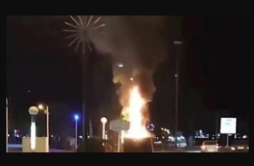 توقيف شخص على خلفية إضرام النار في تمثال لسليماني 