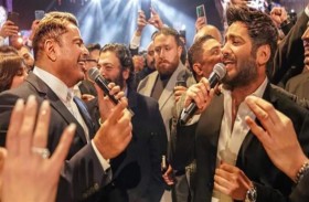 عمرو دياب وتامر حسني يغنيان معاً لأول مرة