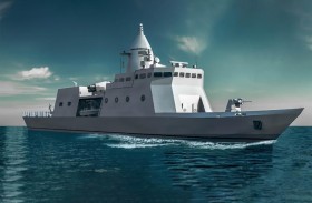 «أبوظبي لبناء السفن» تكشف عن طراد بطول 92 متراً 