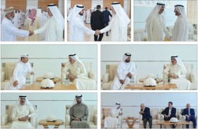 حاكم أم القيوين يتقبل التعازي من الشيوخ والمواطنين والمقيمين فى وفاة والدته الشيخة حصة بنت حميد بن عبدالرحمن الشامسي