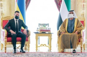 محمد بن راشد يستقبل الرئيس الأوكراني