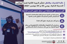 البلديات والنقل: الدورة الثانية من قمة أبوظبي للمدينة الذكية 23 و24 نوفمبر المقبل