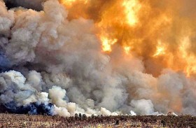 حريق مدمر يلتهم ثلث متنزه إيتوشا الوطني في ناميبيا