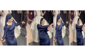 سيدة الفستان الأزرق تثير جدلاً في مصر