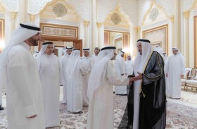 حاكم الشارقة يتقبل التهاني بحلول شهر رمضان المبارك في قصر البديع