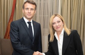 ماكـــرون يلتقـــــي ميلونـــي في رومـــــــا 