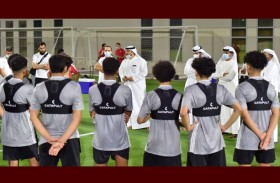 رئيس وأعضاء لجنة المنتخبات يشهدون تدريبات أبيض الناشئين