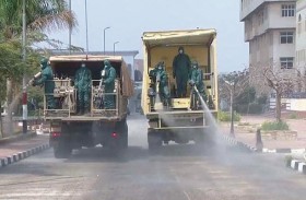 الجيش المصري يعقم مؤسسات الدولة 