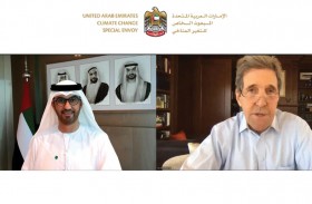 في أول نشاط له في المنطقة بصفته المبعوث الرئاسي الخاص لشؤون المناخ، جون كيري يلتقي افتراضياً مع الدكتور سلطان الجابر 