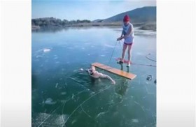 نجاة مغامر من الموت في اللحظة الأخيرة 