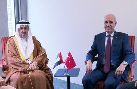 صقر غباش يلتقي في جنيف رئيس مجلس الأمة التركي