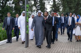 رئيس الدولة يشهد انطلاق معرض المياه والطاقة الذي افتتحه رئيس وزراء إثيوبيا في المتحف العلمي