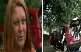 عائلة تعيش في سيارة صغيرة 