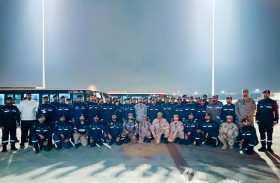 مدير عام هيئة أبوظبي للدفاع المدني يستقبل فريق الإمارات للبحث والإنقاذ بعد عودته من ميانمار