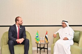 علي راشد النعيمي يلتقي رئيس مجموعة الصداقة البرلمانية الإماراتية - البرازيلية