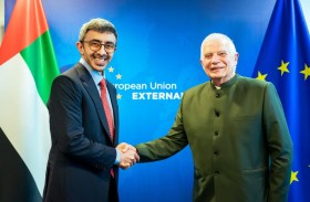 عبدالله بن زايد يلتقي الممثل الأعلى للاتحاد الأوروبي للشؤون الخارجية والسياسة الأمنية