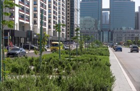 بلدية مدينة أبوظبي تنجز أعمال تطوير الجزيرة الوسطية لشارعي هزاع بن زايد والموكب بجزيرة أبوظبي