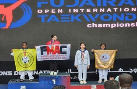 لاعبات تايكوندو نادي مليحة الرياضي يحصدن 6 ميداليات ملونة في ختام بطولة الفجيرة الدولية العاشرة