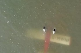 تحطم طائرة وسط البحر ونجاة قائدها بأعجوبة