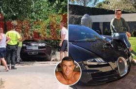 تضرر سيارة رونالدو الفاخرة في حادث