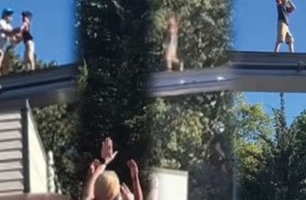 فيديو مرعب لطفل يتجول وحيداً فوق جسر مرتفع 