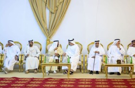 خالد بن محمد بن زايد يقدم واجب العزاء في وفاة والدة صقر غباش