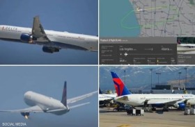 حريق في محرك طائرة 