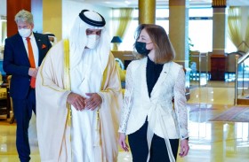 حاكم رأس الخيمة يستقبل وزيرة التعليم والبحث في جمهورية إستونيا 