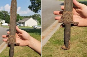 اكتشاف سيف ياباني من القرن الـ17