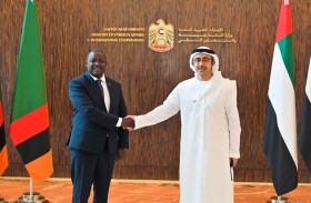 عبدالله بن زايد يستقبل وزير الخارجية والتعاون الدولي في زامبيا