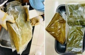 يهرّب مناشف منقوعة في الذهب