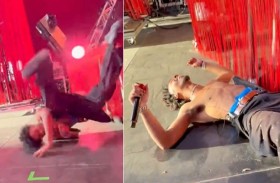 محاولة استعراضية تنتهي بسقطة مدوية لفنان 