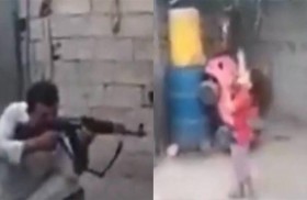 يطلق النار على هدف داخل فم طفلته 