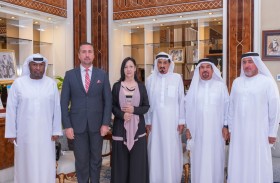 حاكم عجمان يستقبل رئيسة الاتحاد الدولي لكرة الهدف للمكفوفين