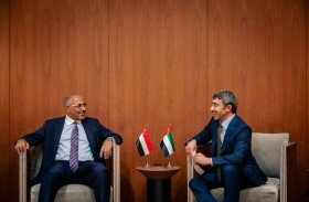 عبدالله بن زايد يلتقي نائب رئيس مجلس القيادة الرئاسي اليمني في نيويورك