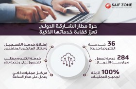 حرة مطار الشارقة الدولي تعزز كفاءة خدماتها بإضافة 36 خدمة ذكية جديدة 