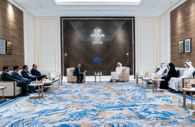 عبدالله بن زايد يستقبل رئيس مجلس النواب الأردني في إكسبو 2020